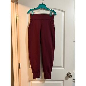 Public rec all day joggers Burgundy Pants High Waist Cuffed Ankle Siz 26
